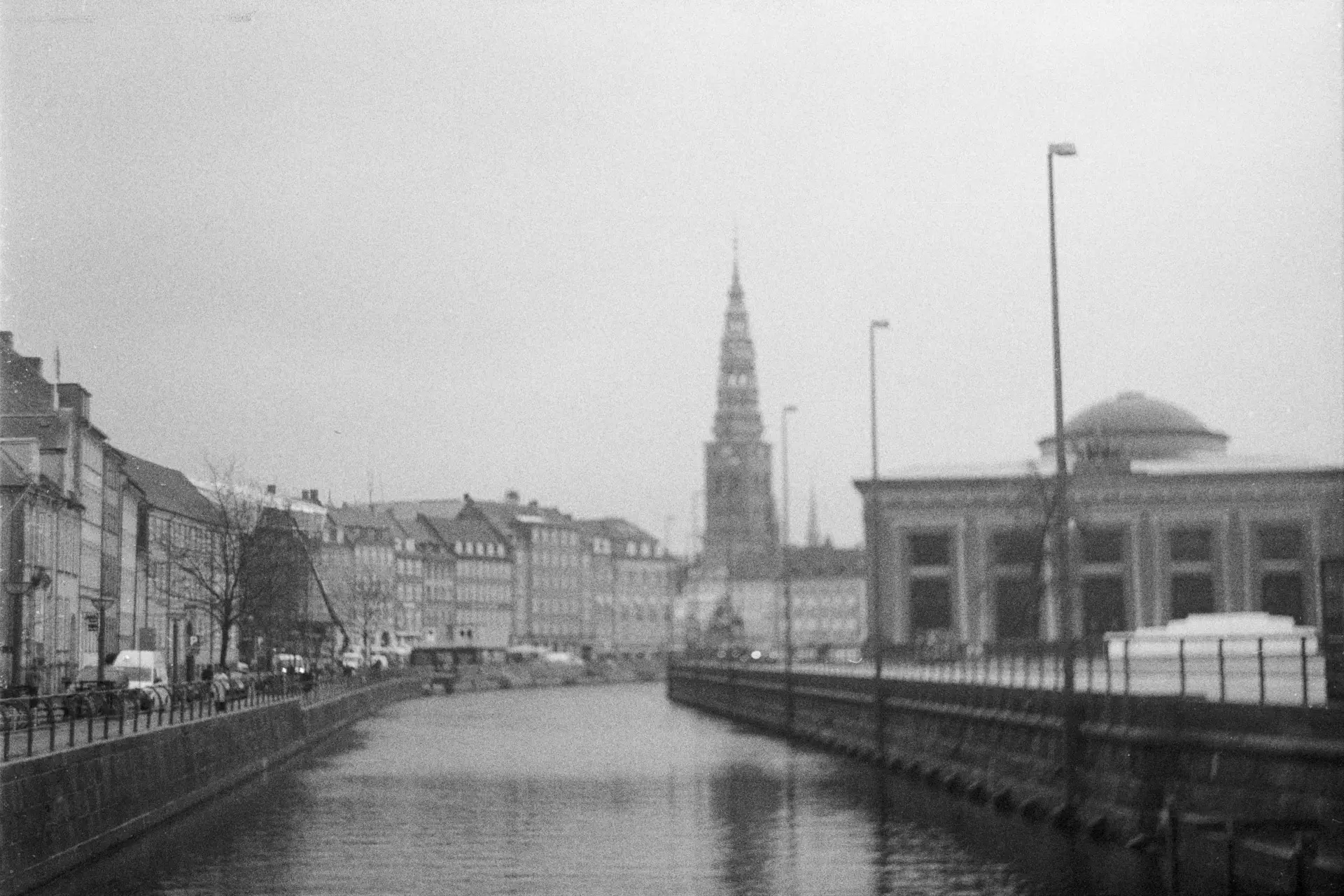 abandoned rubber factory of Continental AG shot at night on CineStill film