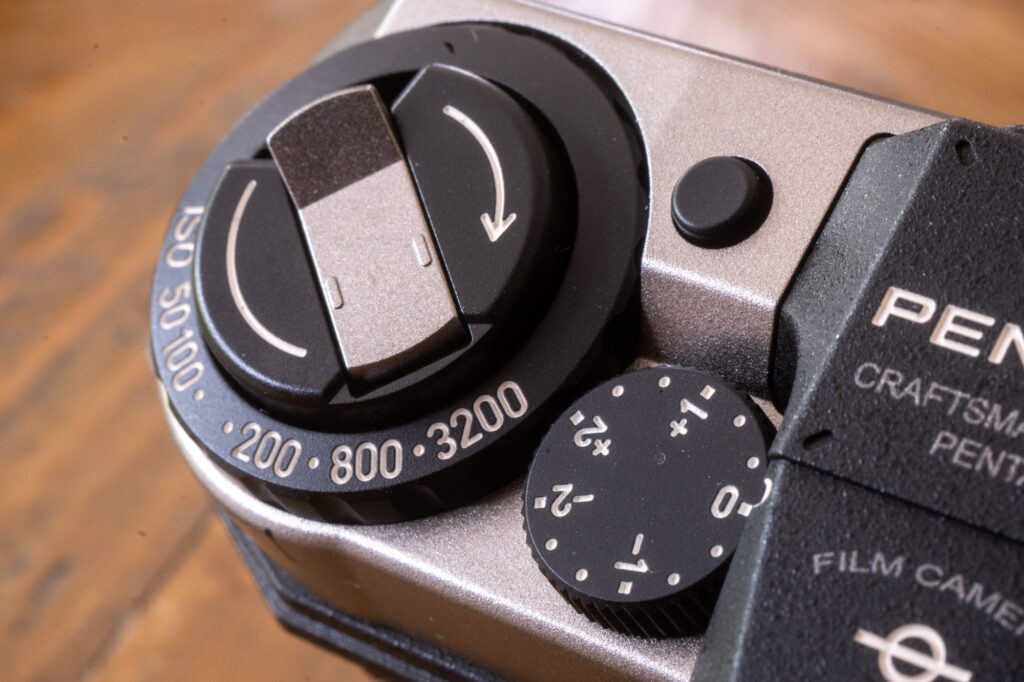 Pentax 17 iso and exposure compensation dials