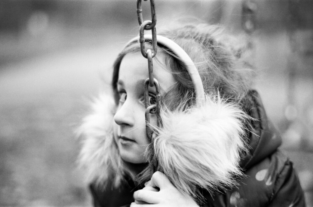 Girl wearing earmuffs