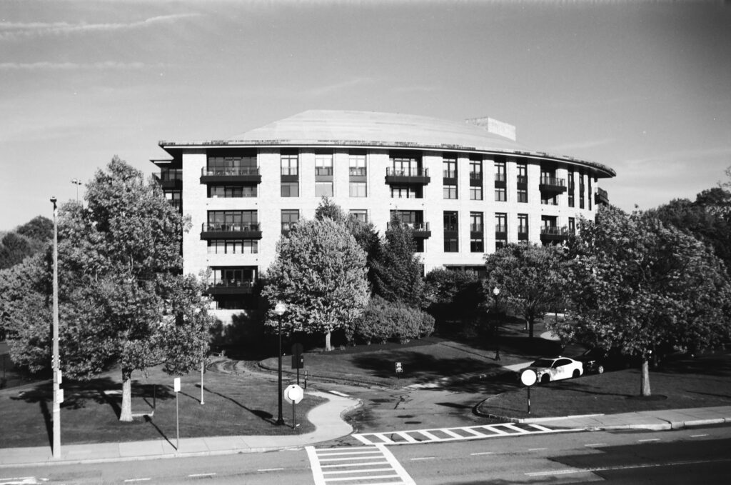 Condo building, overexposed