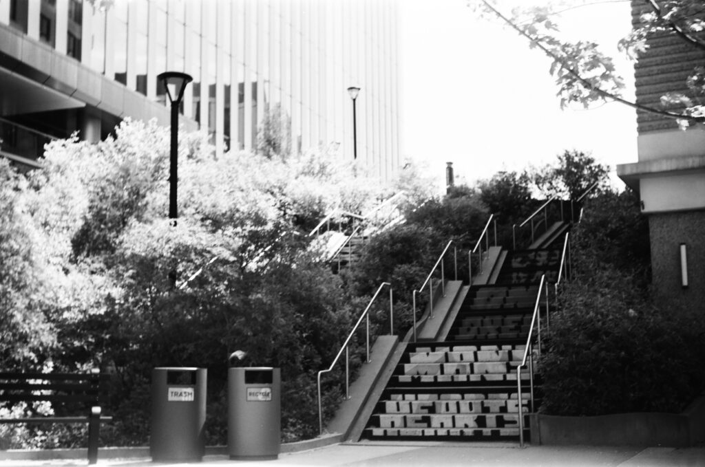Highly exposed staircase