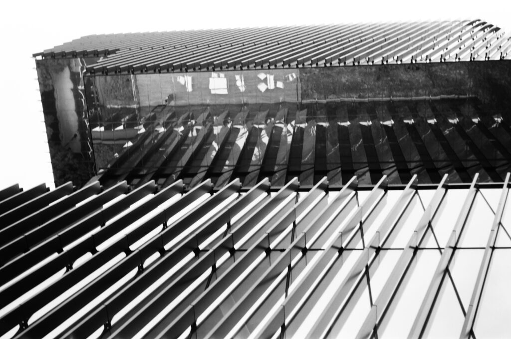 Reflections and mirrors on a building