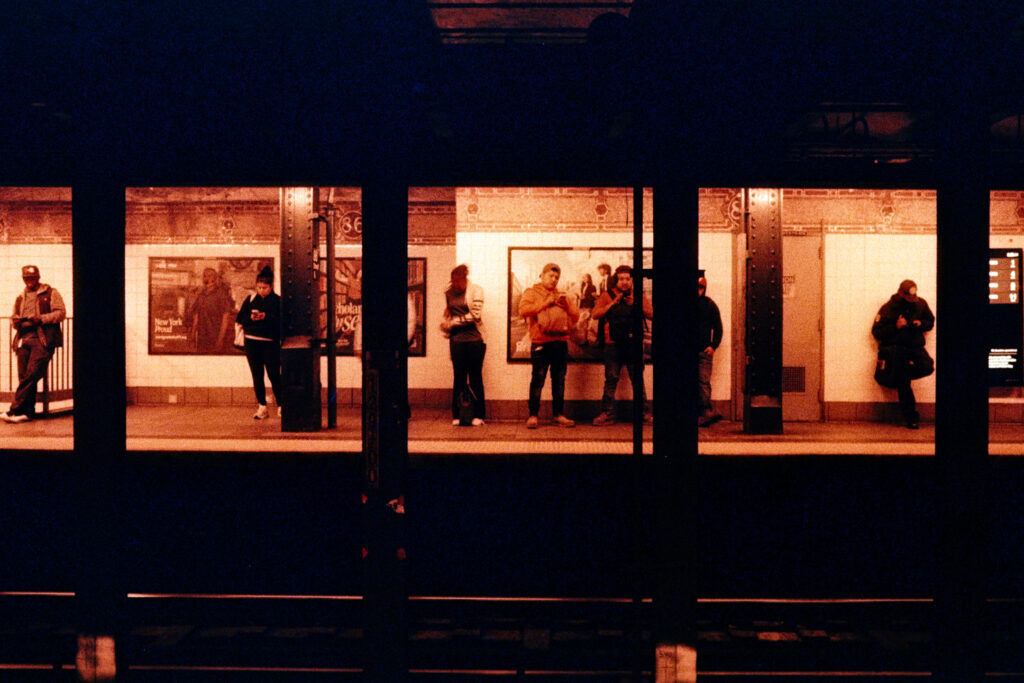 Passengers waiting for a subway train