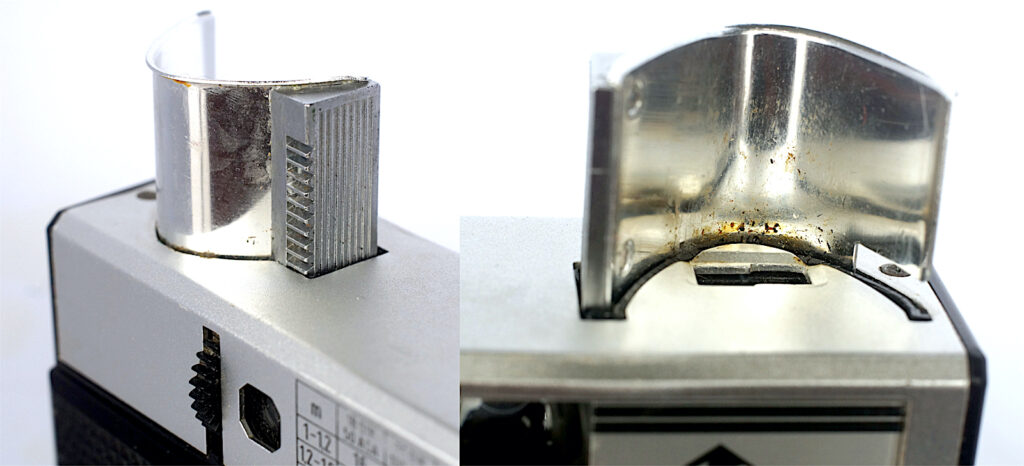 Detail of flash in extended position.