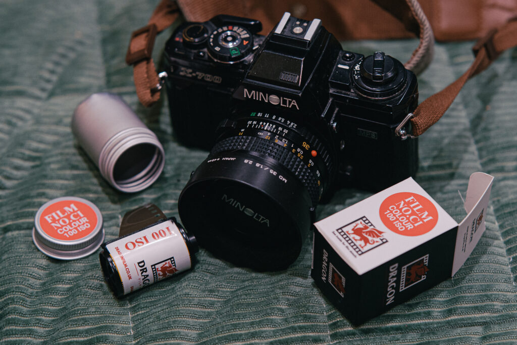 Minolta X-700 with a roll of DragonFilm CI