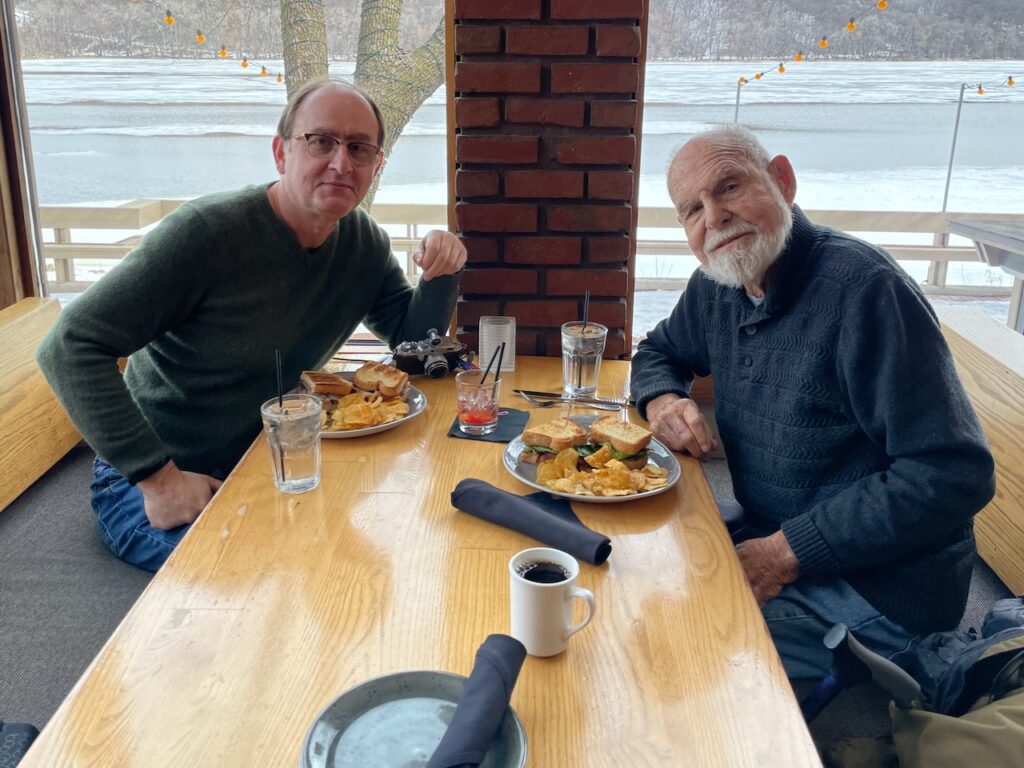 Me, camera and Dad, overlooking the St. Croix river (Stillwater, MN) March 2023